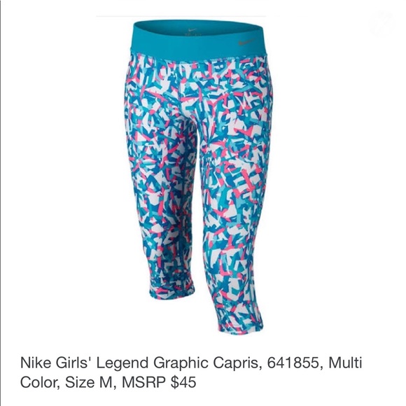 Nike Girls' Legend Graphic Capris Leggings - Picture 3 of 5